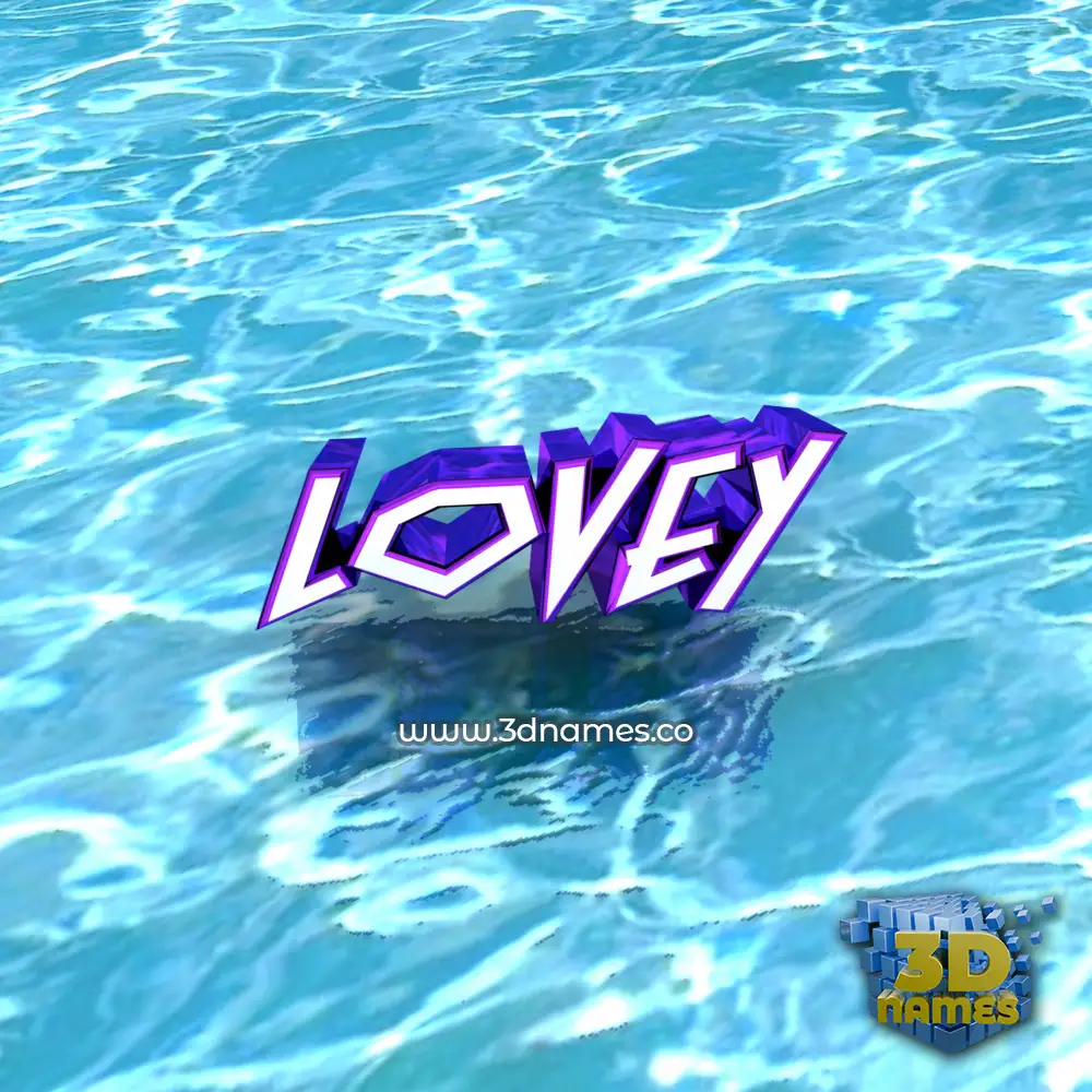 lovey in Water style - 3D name wallpaper