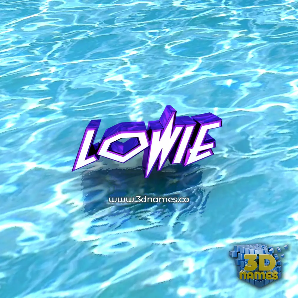 lowie in Water style - 3D name wallpaper