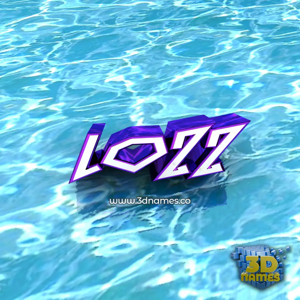 lozz in Water style - 3D name wallpaper