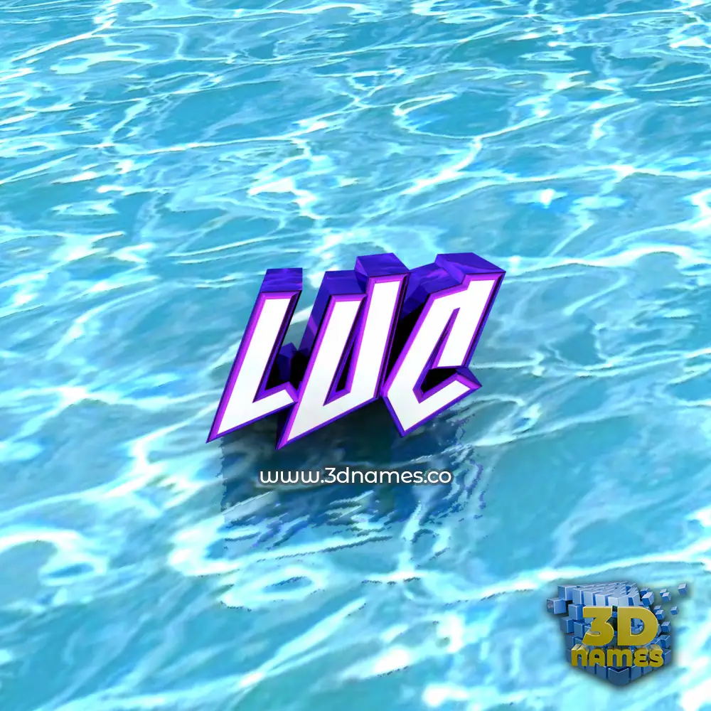 luc in Water style - 3D name wallpaper