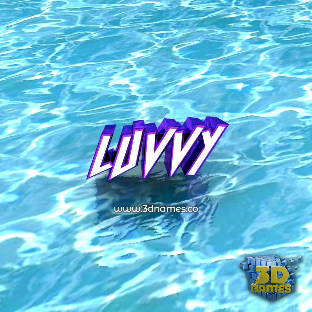 luvvy in Water style - 3D name wallpaper