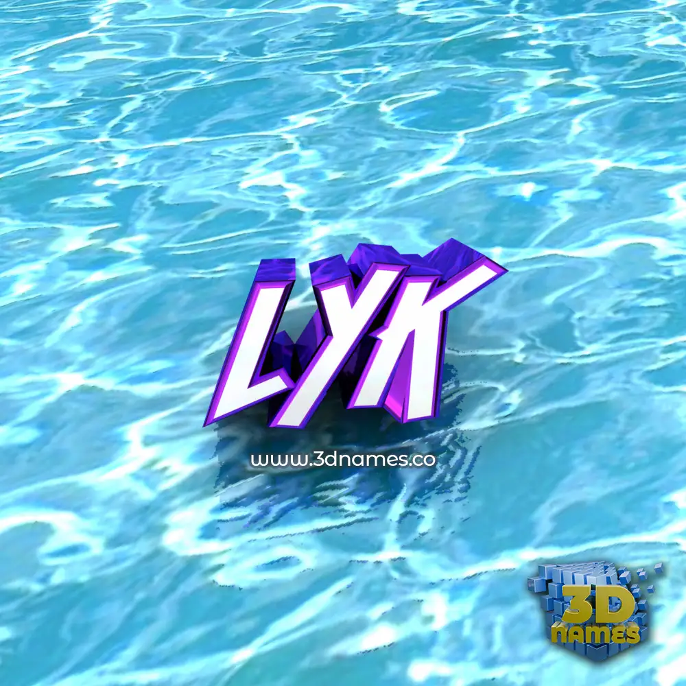 lyk in Water style - 3D name wallpaper