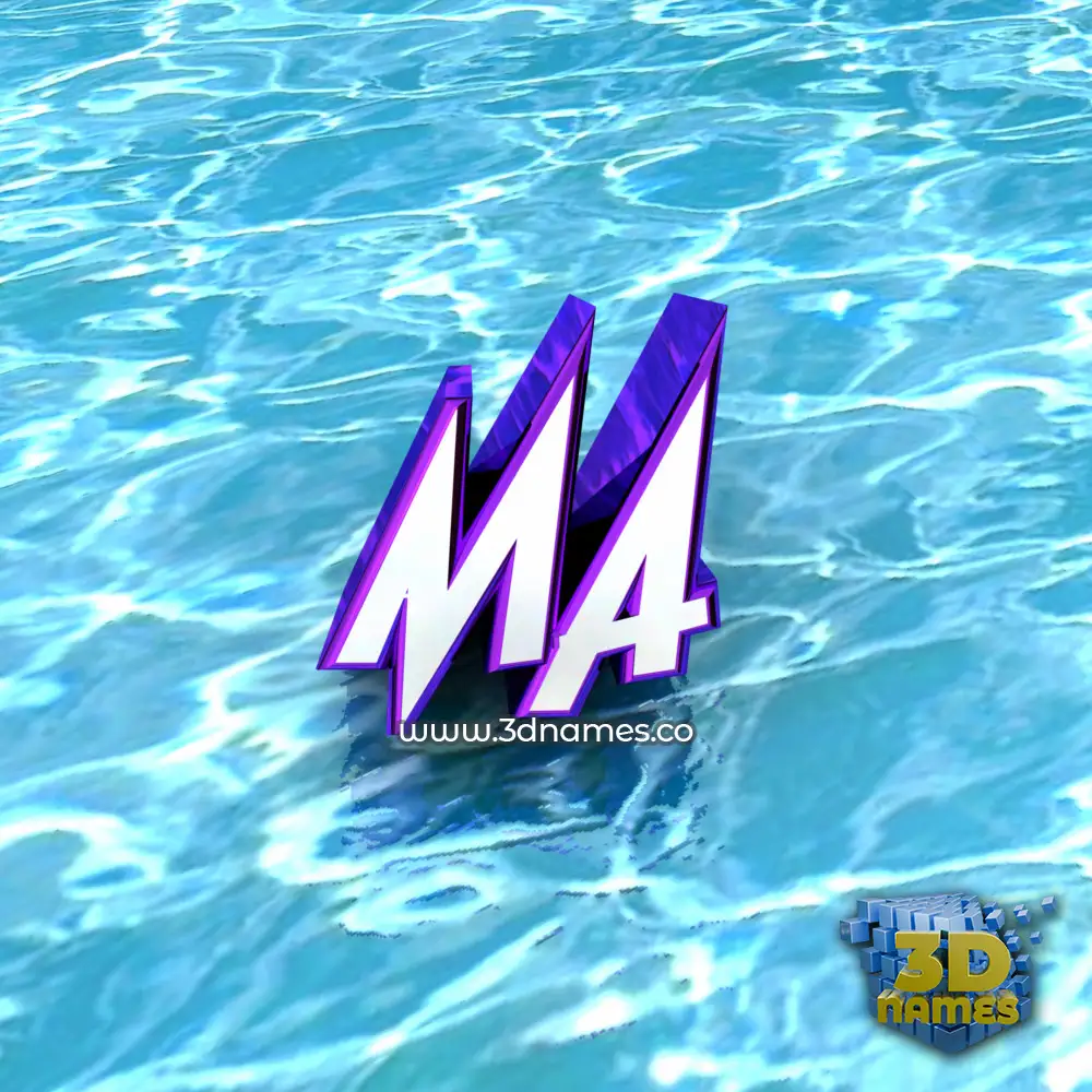 ma in Water style - 3D name wallpaper