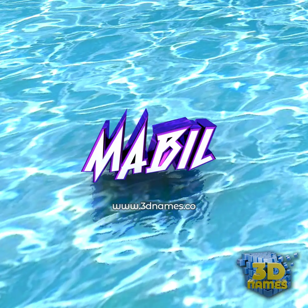mabil in Water style - 3D name wallpaper