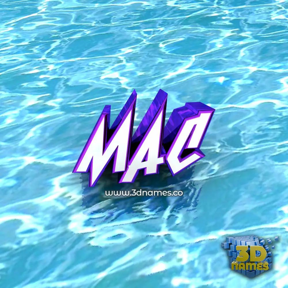 mac in Water style - 3D name wallpaper