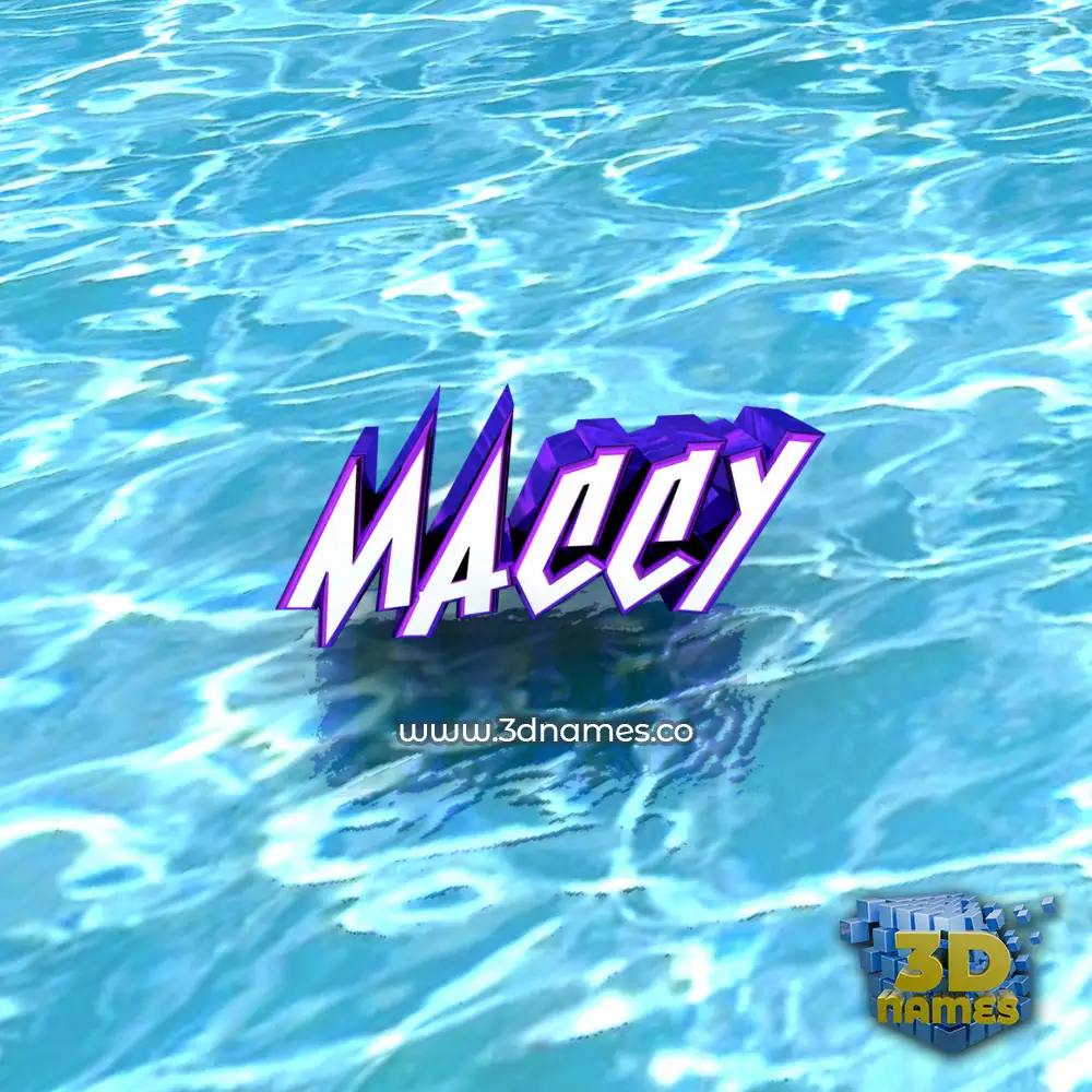 maccy in Water style - 3D name wallpaper