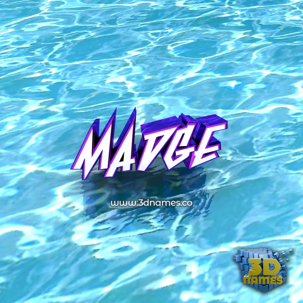 madge in Water style - 3D name wallpaper