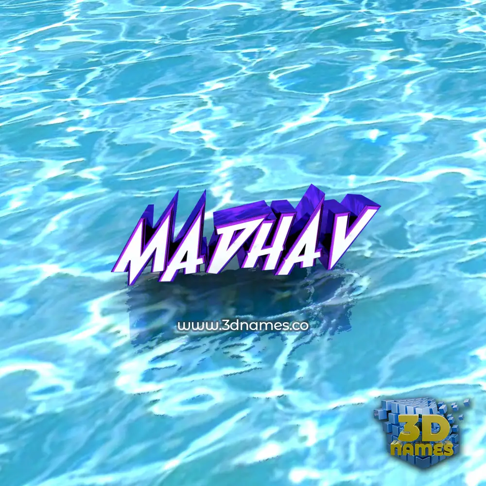 madhav in Water style - 3D name wallpaper