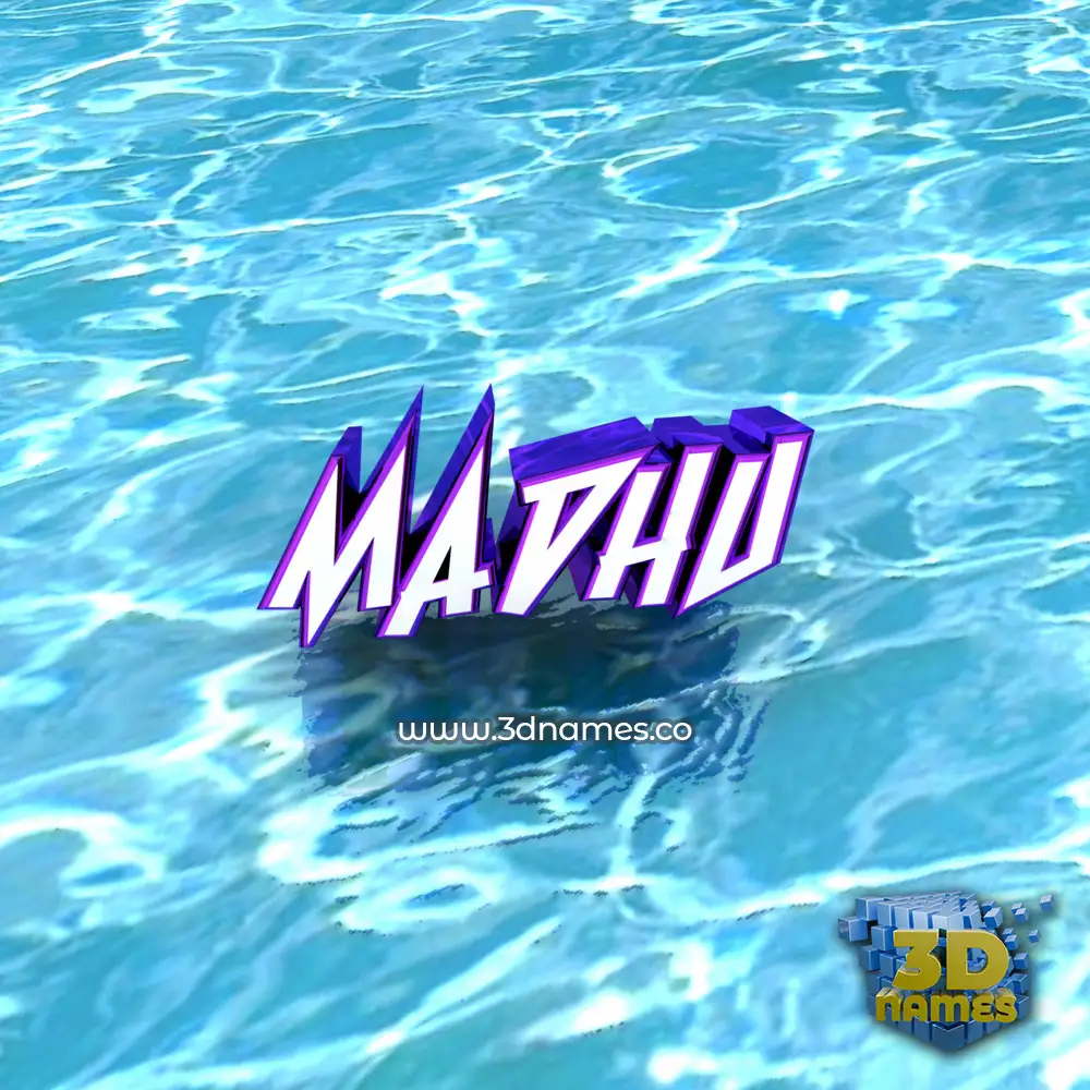 madhu in Water style - 3D name wallpaper