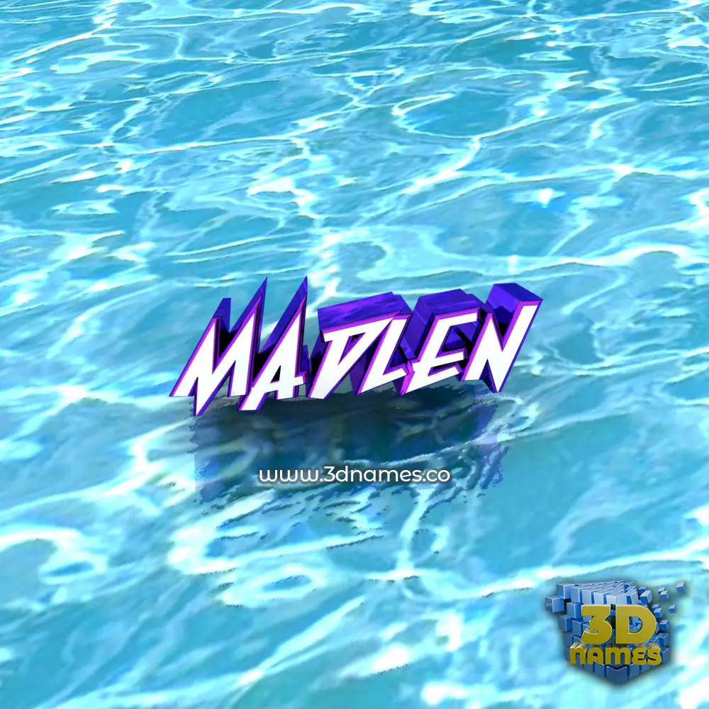 madlen in Water style - 3D name wallpaper
