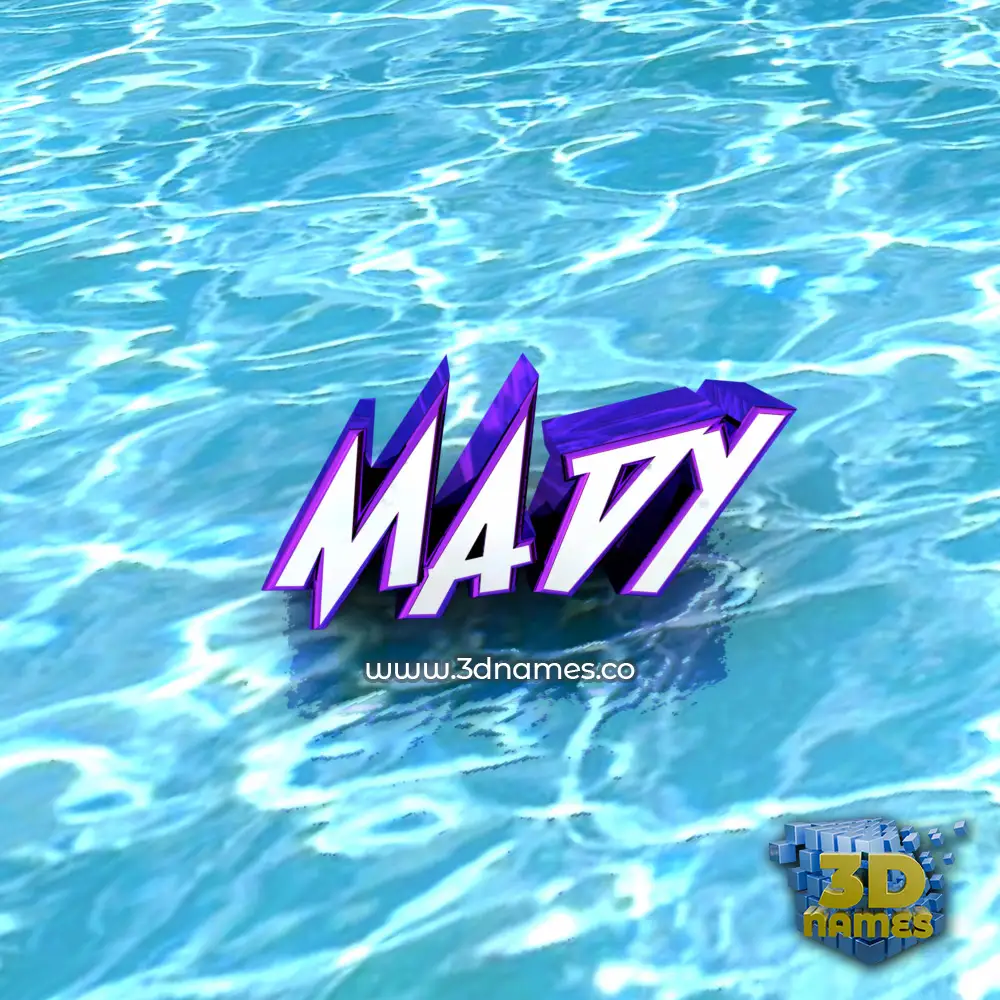 mady in Water style - 3D name wallpaper