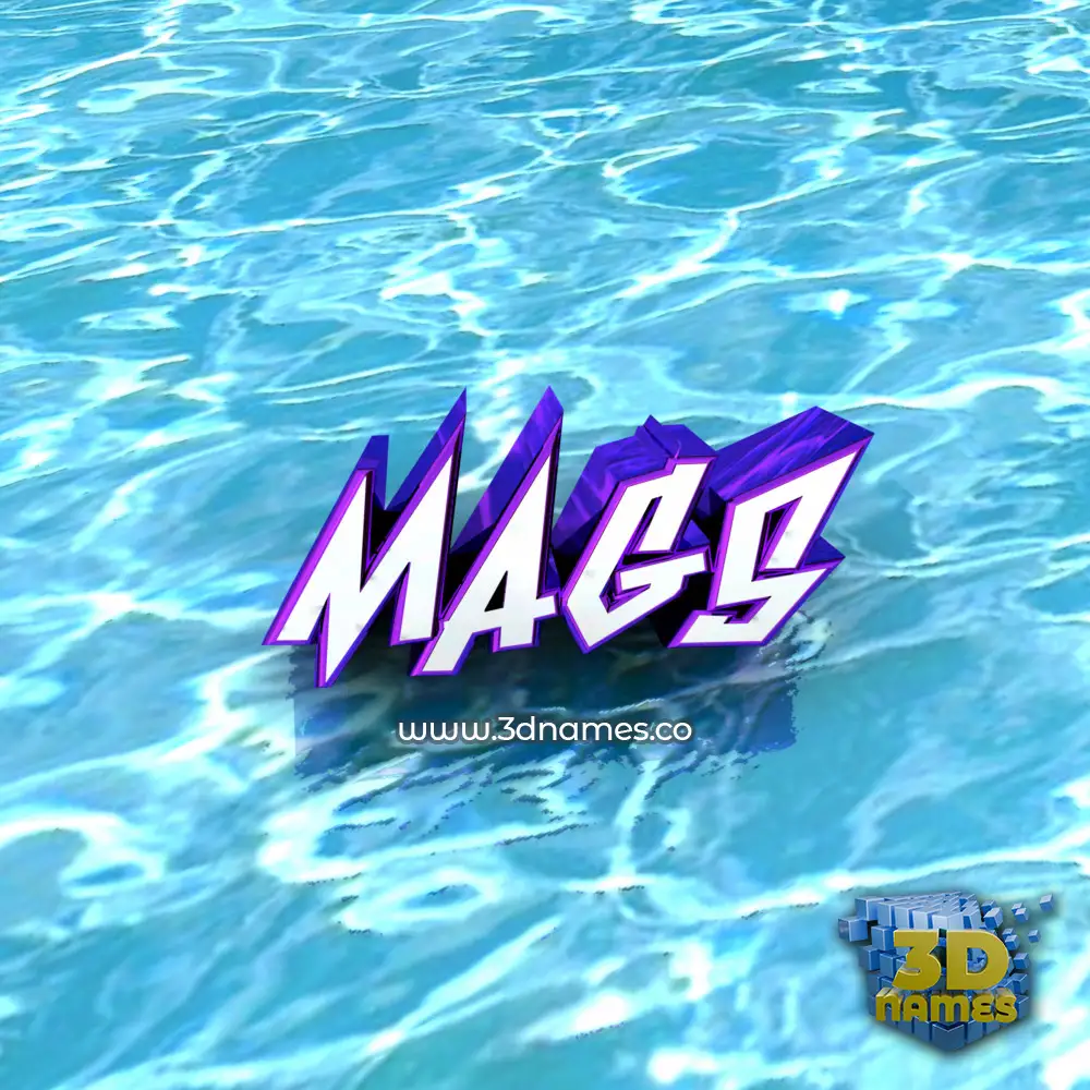 mags in Water style - 3D name wallpaper