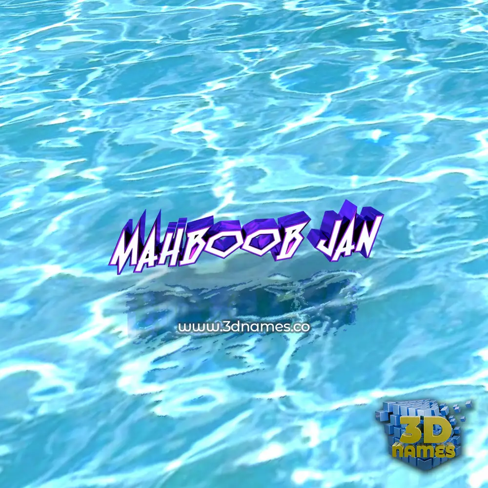 mahboob jan in Water style - 3D name wallpaper