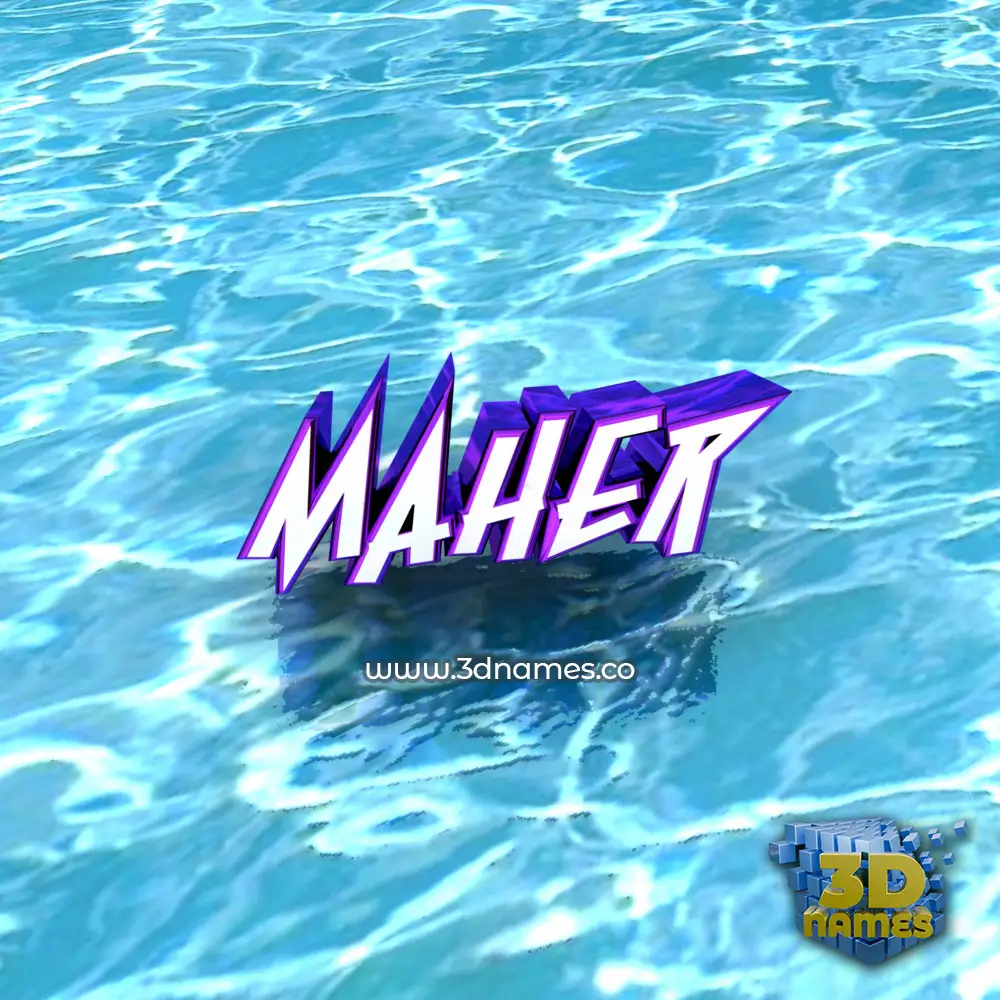 maher in Water style - 3D name wallpaper