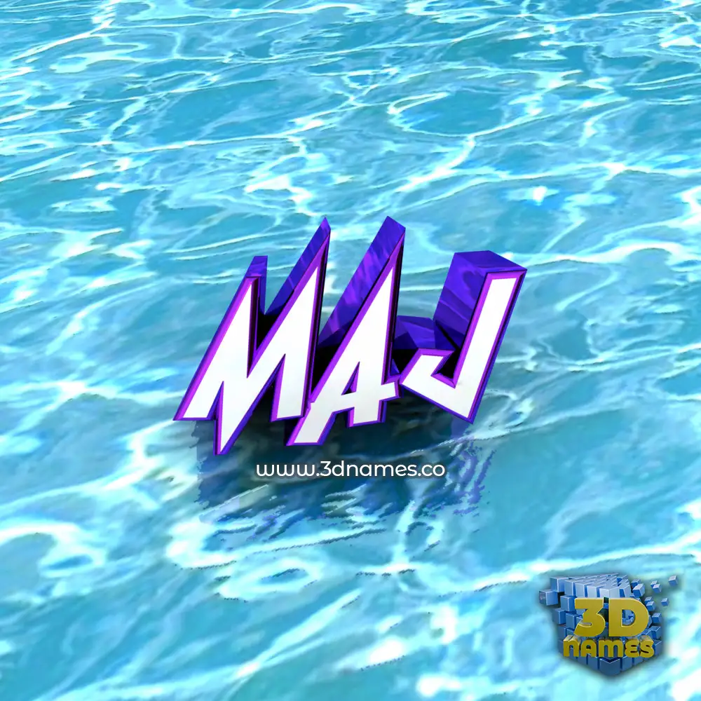 maj in Water style - 3D name wallpaper