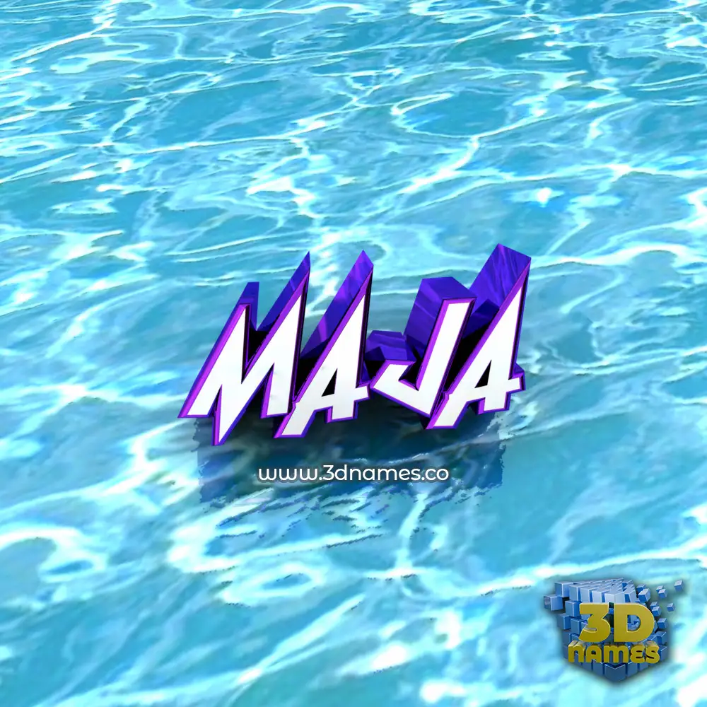 maja in Water style - 3D name wallpaper
