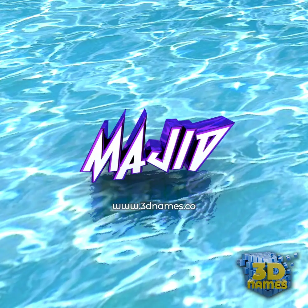 majid in Water style - 3D name wallpaper
