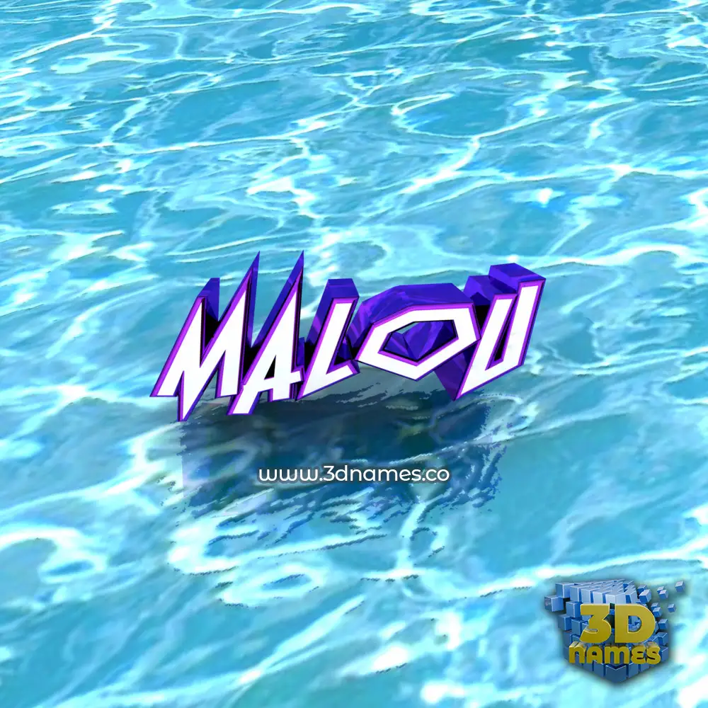 malou in Water style - 3D name wallpaper