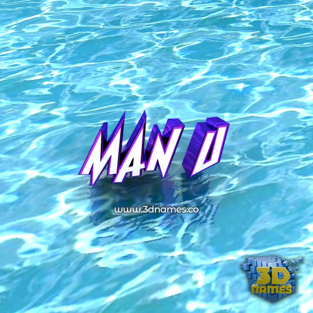 man u in Water style - 3D name wallpaper