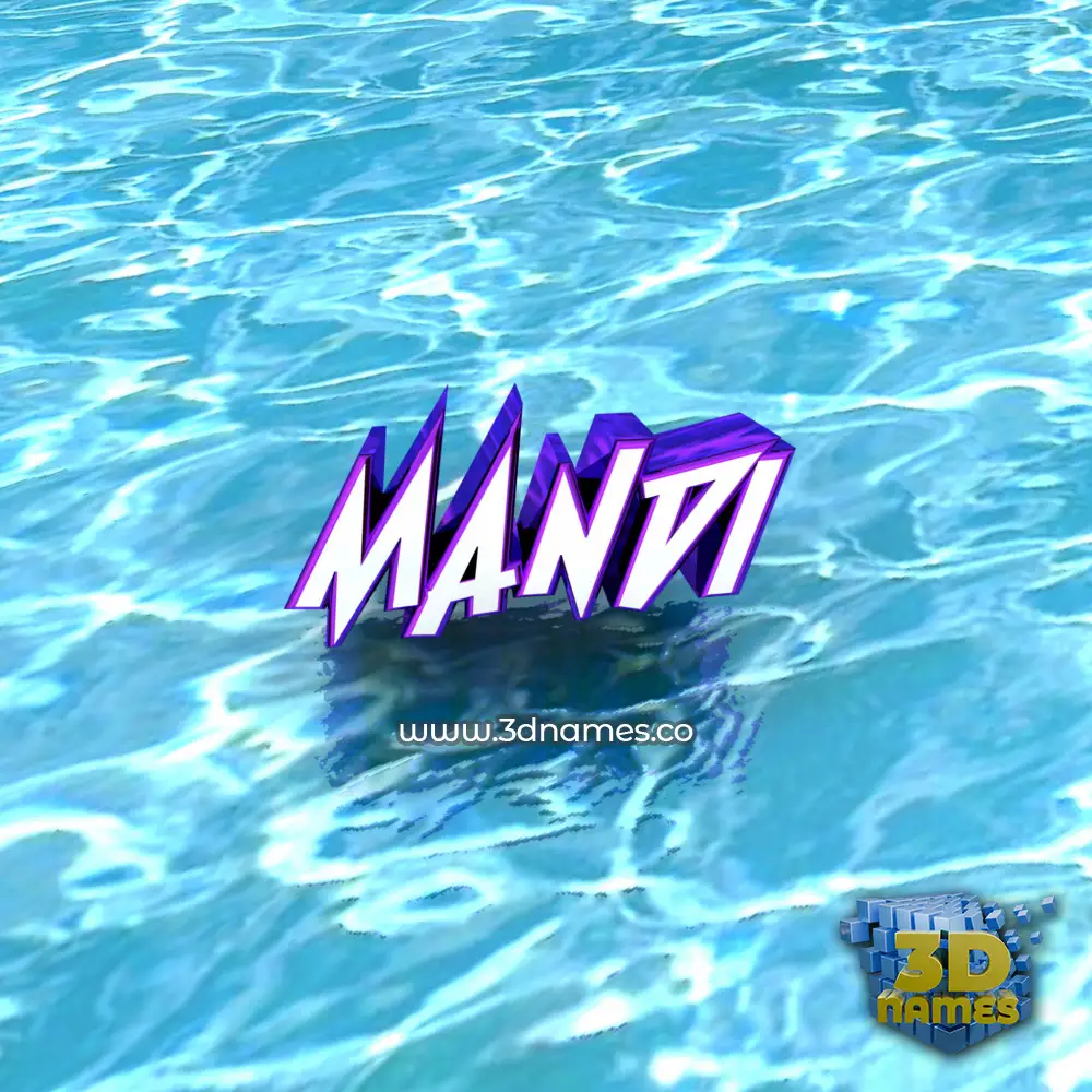 mandi in Water style - 3D name wallpaper