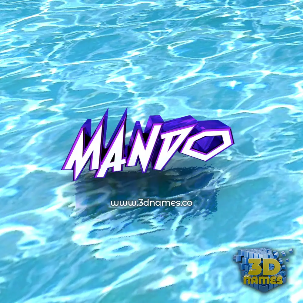 mando in Water style - 3D name wallpaper