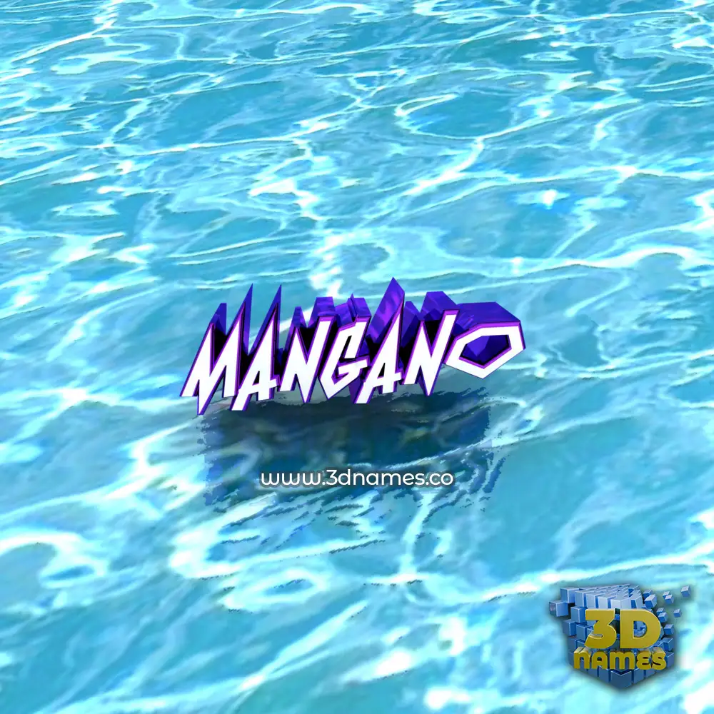 mangano in Water style - 3D name wallpaper