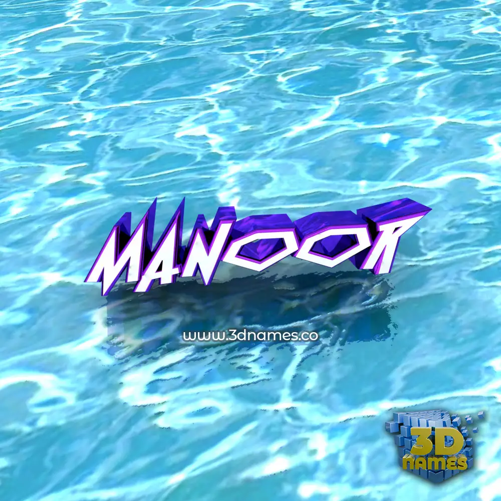 manoor in Water style - 3D name wallpaper