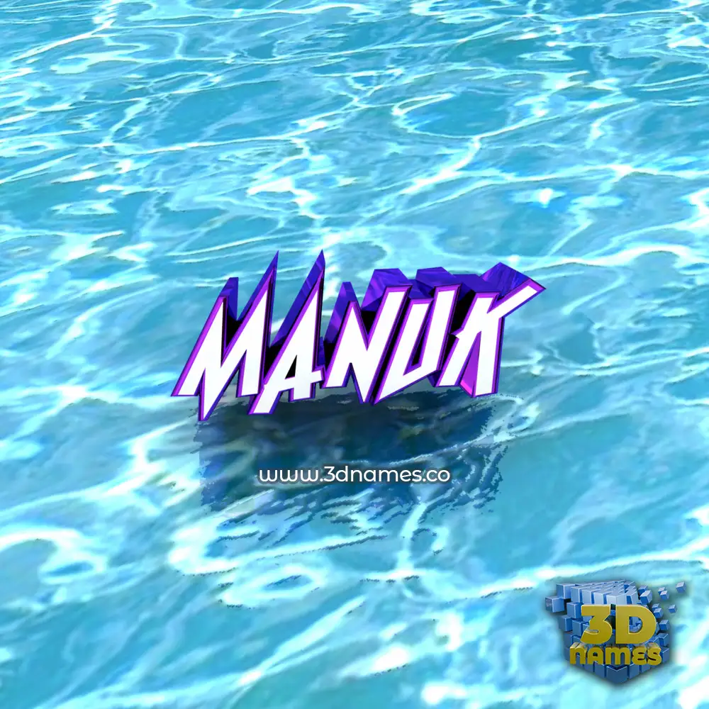 manuk in Water style - 3D name wallpaper