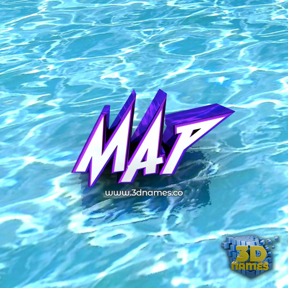 map in Water style - 3D name wallpaper