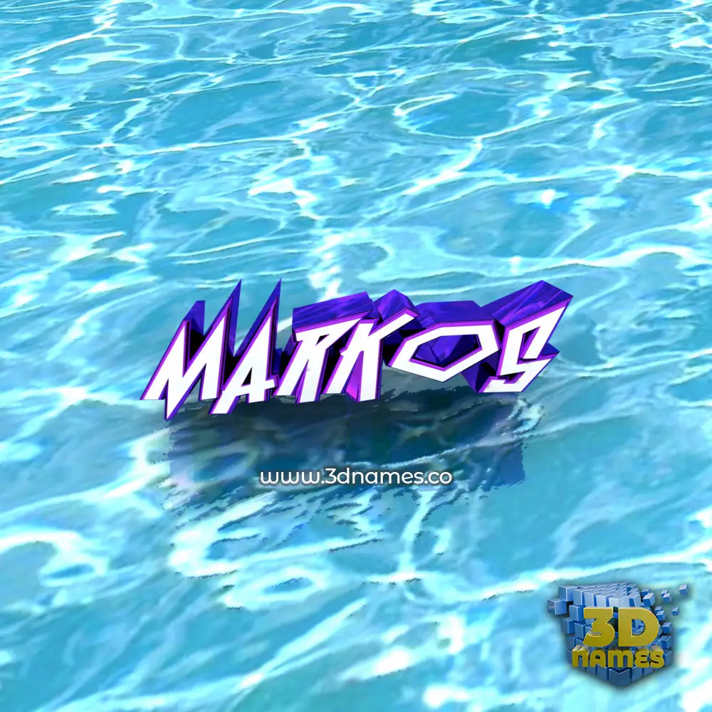 markos in Water style - 3D name wallpaper