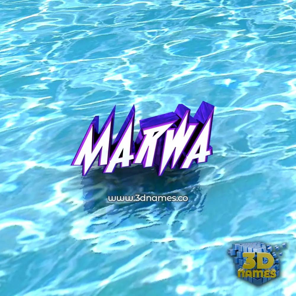marwa in Water style - 3D name wallpaper