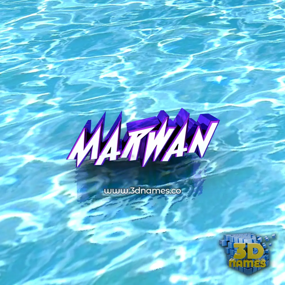 marwan in Water style - 3D name wallpaper