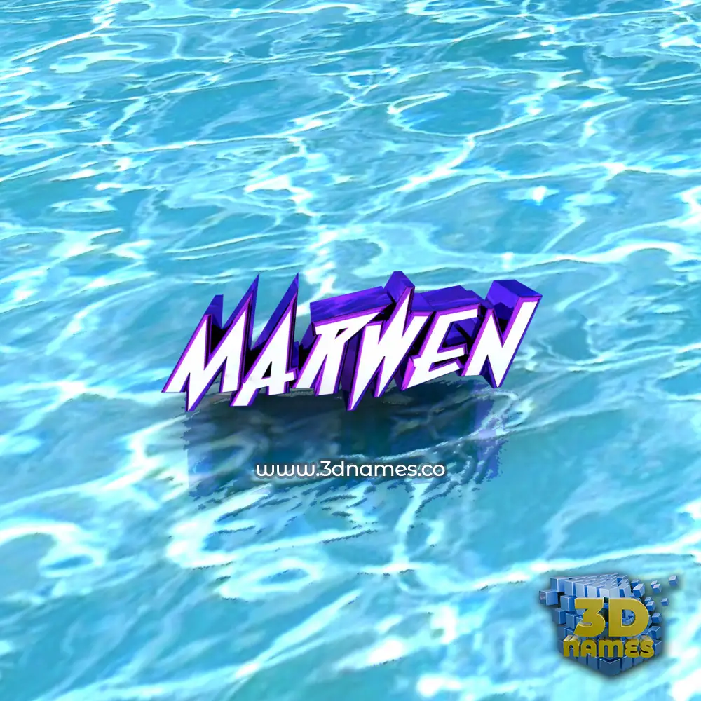 marwen in Water style - 3D name wallpaper
