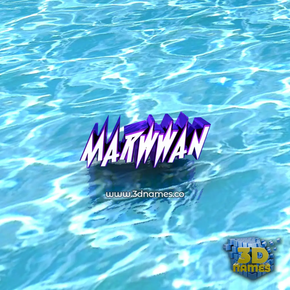 marwwan in Water style - 3D name wallpaper