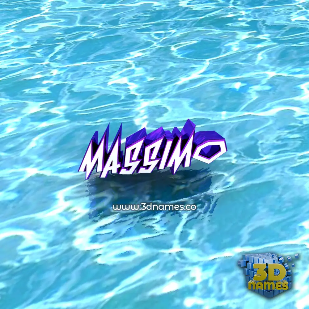 massimo in Water style - 3D name wallpaper