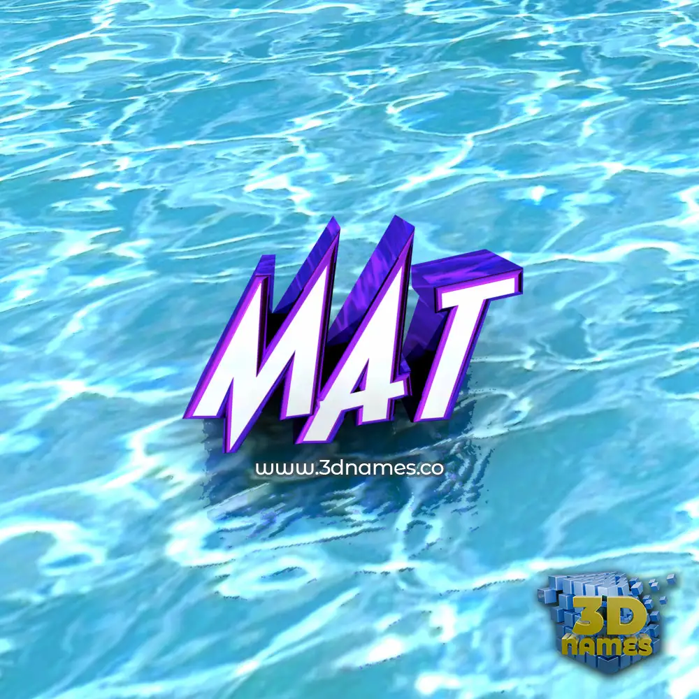 mat in Water style - 3D name wallpaper