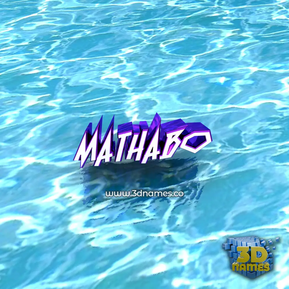 mathabo in Water style - 3D name wallpaper