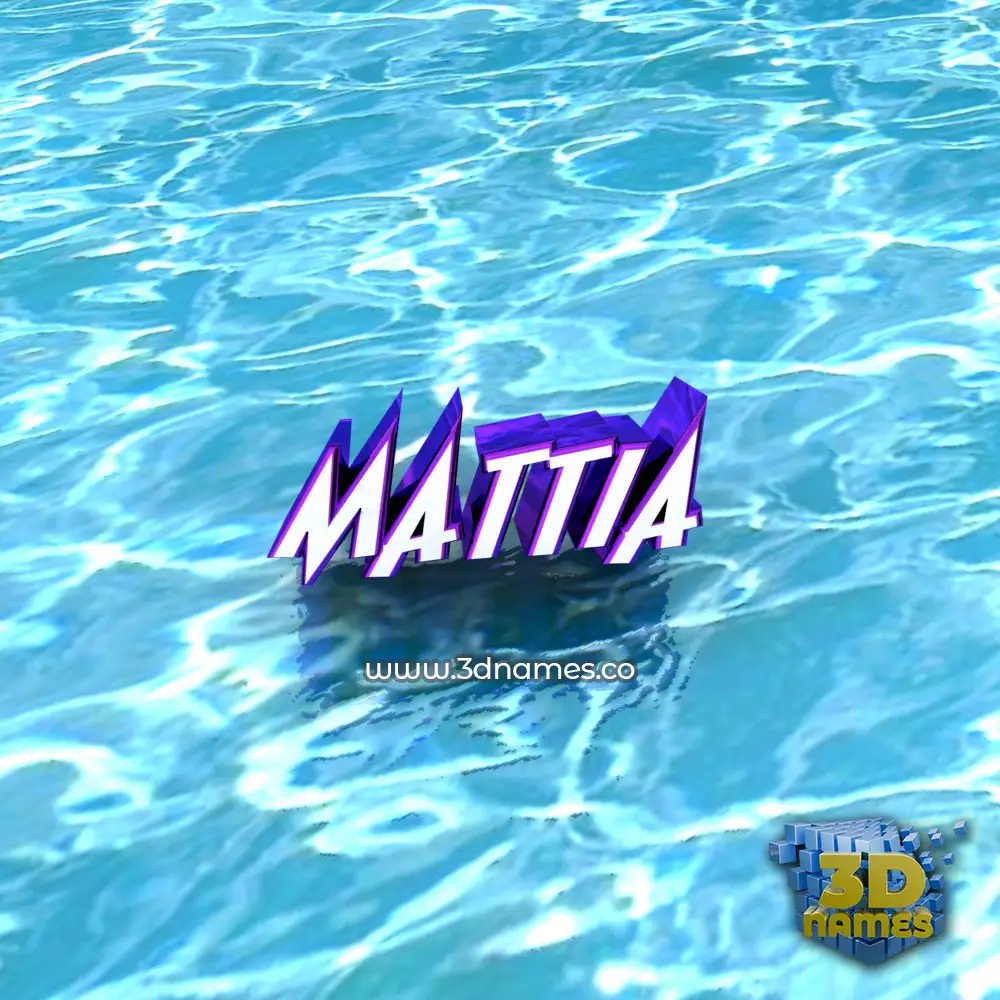 mattia in Water style - 3D name wallpaper