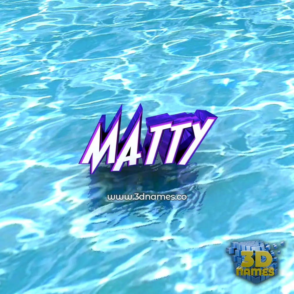 matty in Water style - 3D name wallpaper