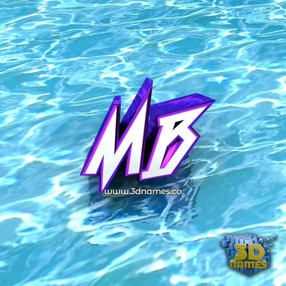 mb in Water style - 3D name wallpaper