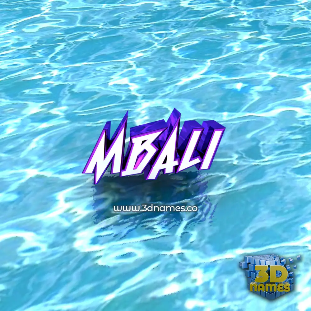 mbali in Water style - 3D name wallpaper