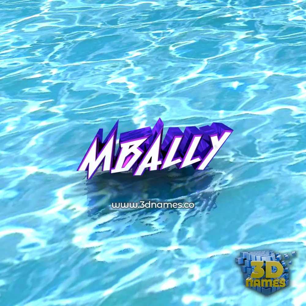 mbally in Water style - 3D name wallpaper