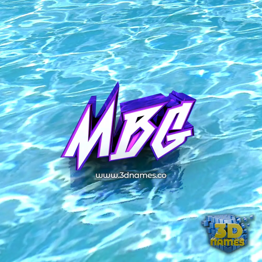 mbg in Water style - 3D name wallpaper