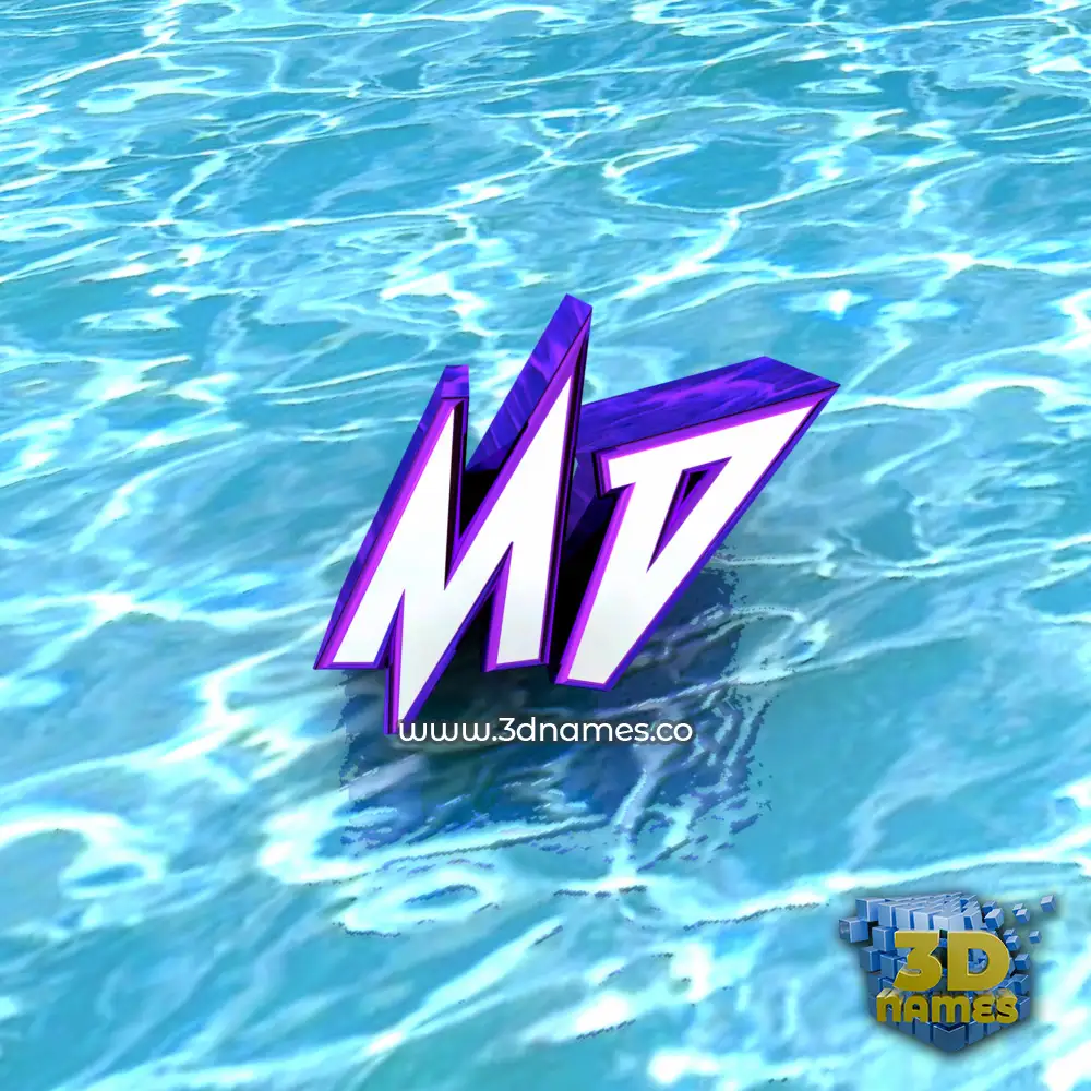 md in Water style - 3D name wallpaper