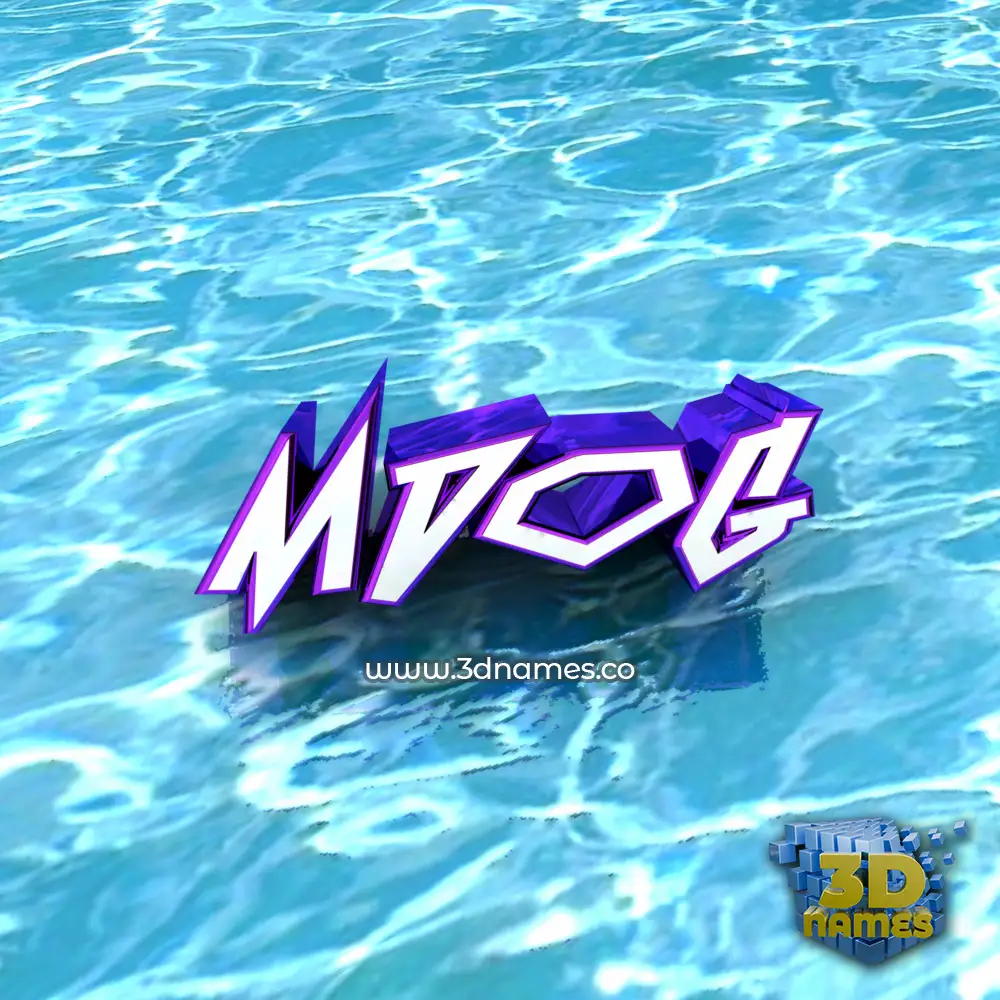 mdog in Water style - 3D name wallpaper