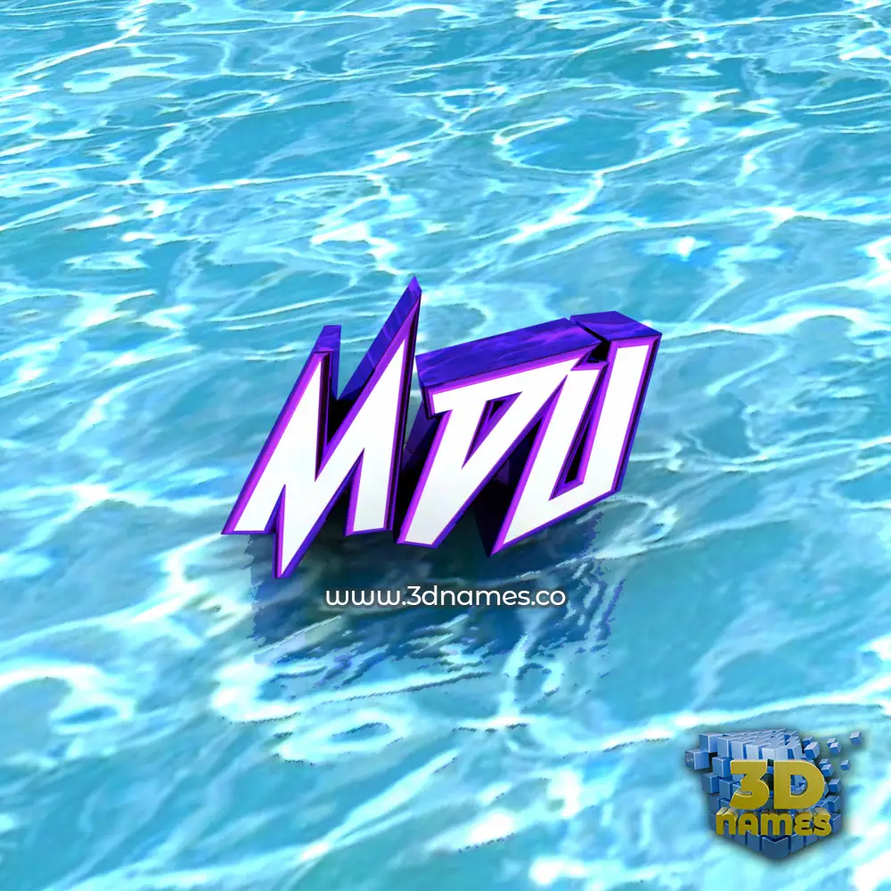 mdu in Water style - 3D name wallpaper