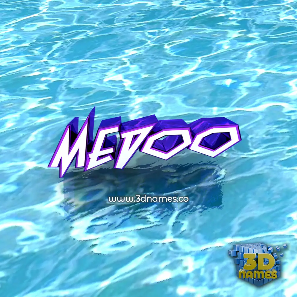 medoo in Water style - 3D name wallpaper