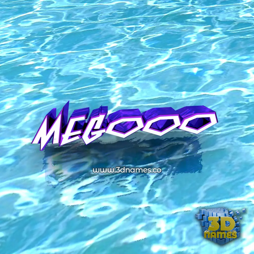 megooo in Water style - 3D name wallpaper