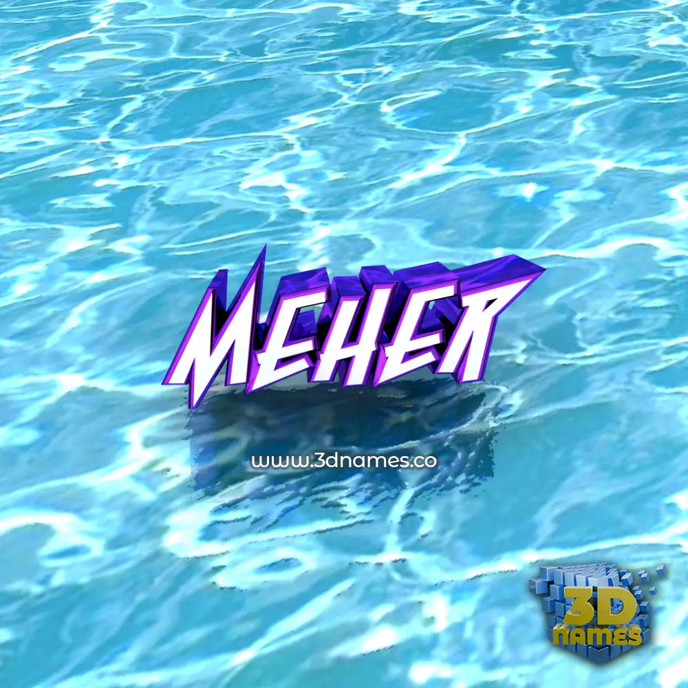 meher in Water style - 3D name wallpaper