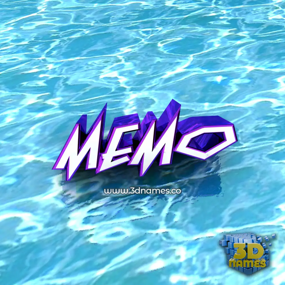 memo in Water style - 3D name wallpaper